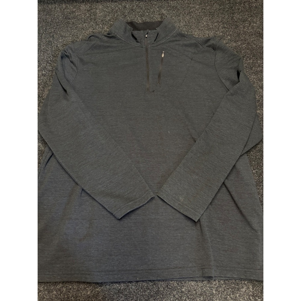 Swiss Tech Mens 3XL Quarter Zip Pullover Heather Gray Mock Neck SWM M80SS
